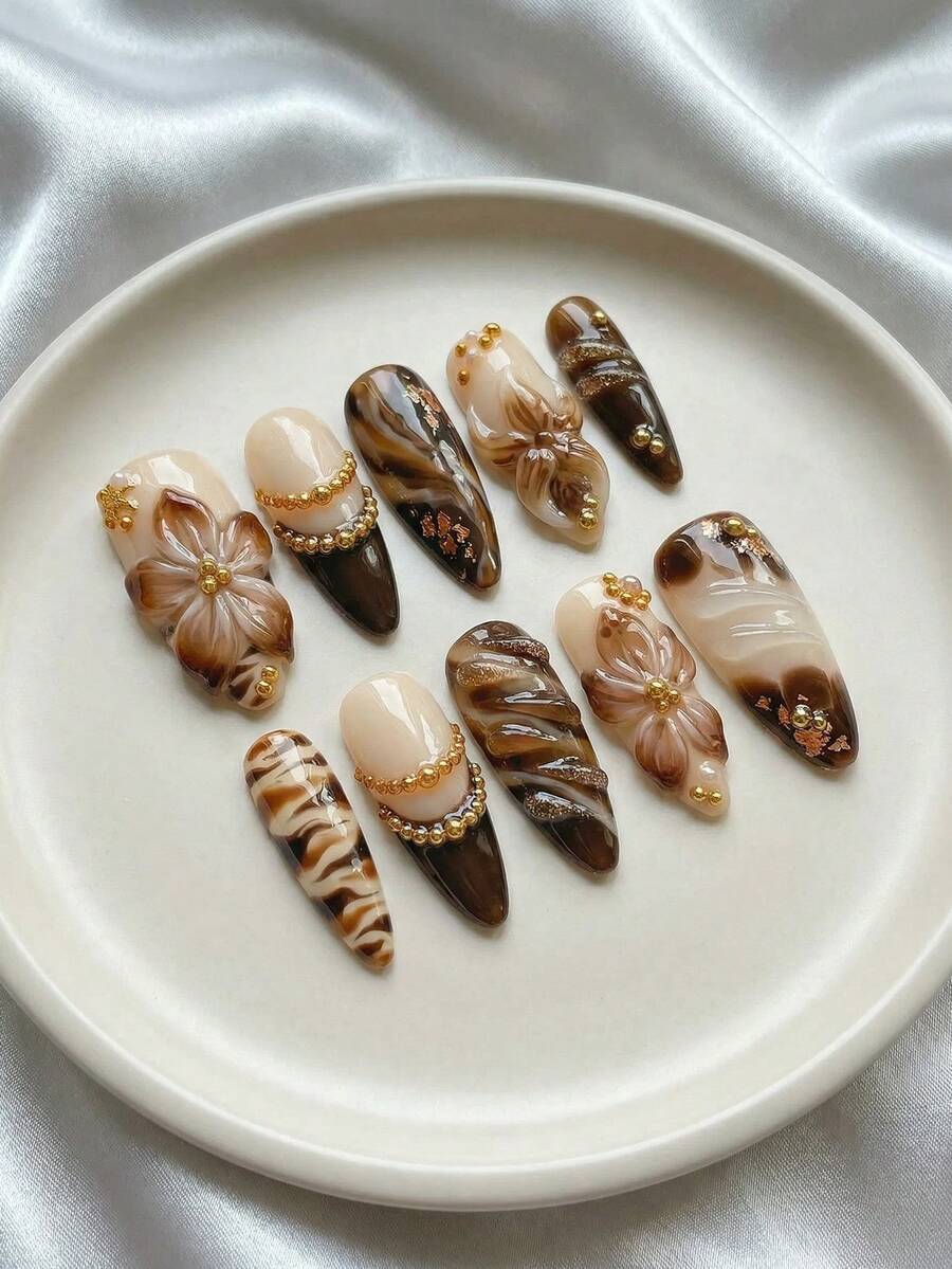 Mocha Tide - Long Almond Set